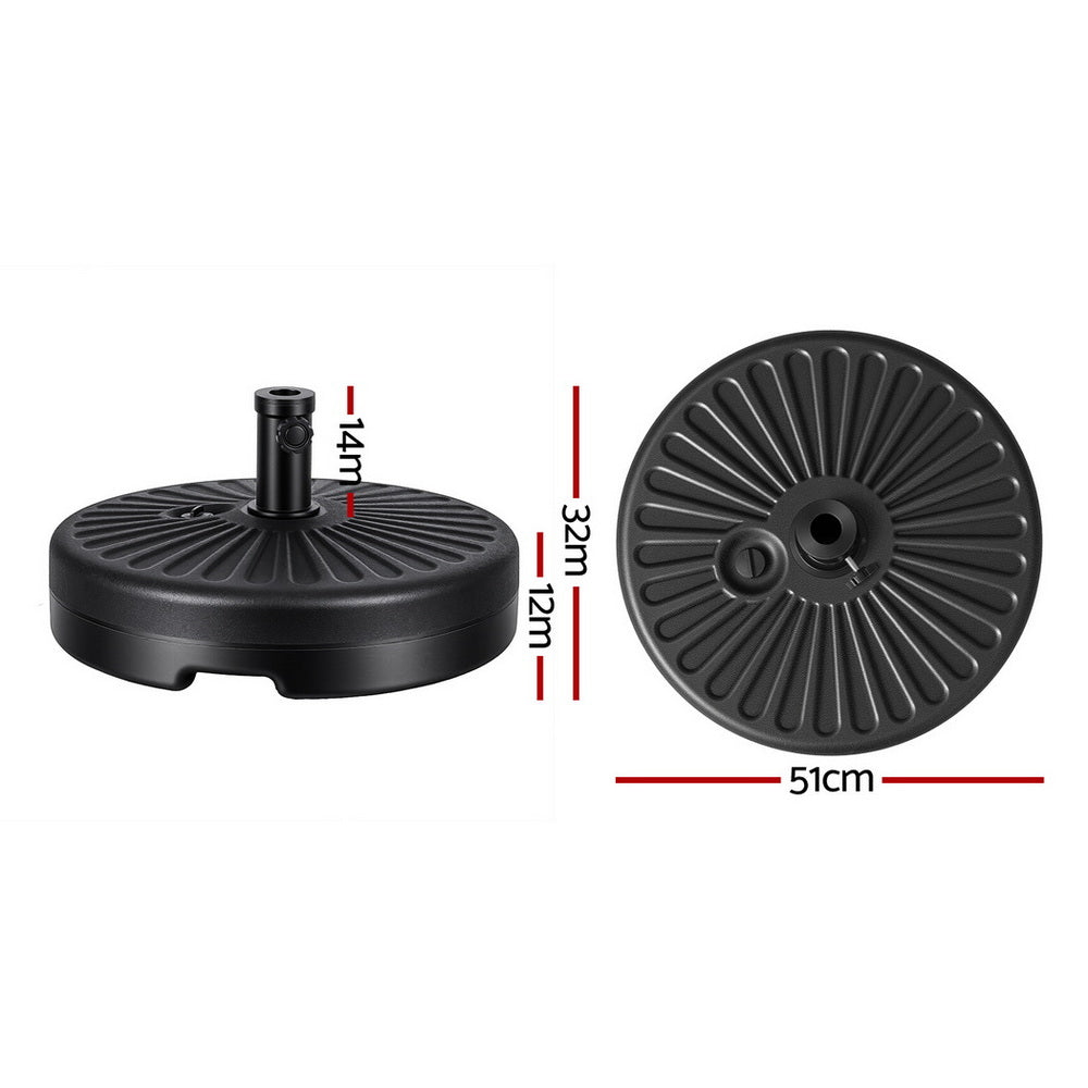 Umbrella Base Weight | Round Plastic | Pole Holder 30–48mm | Beach