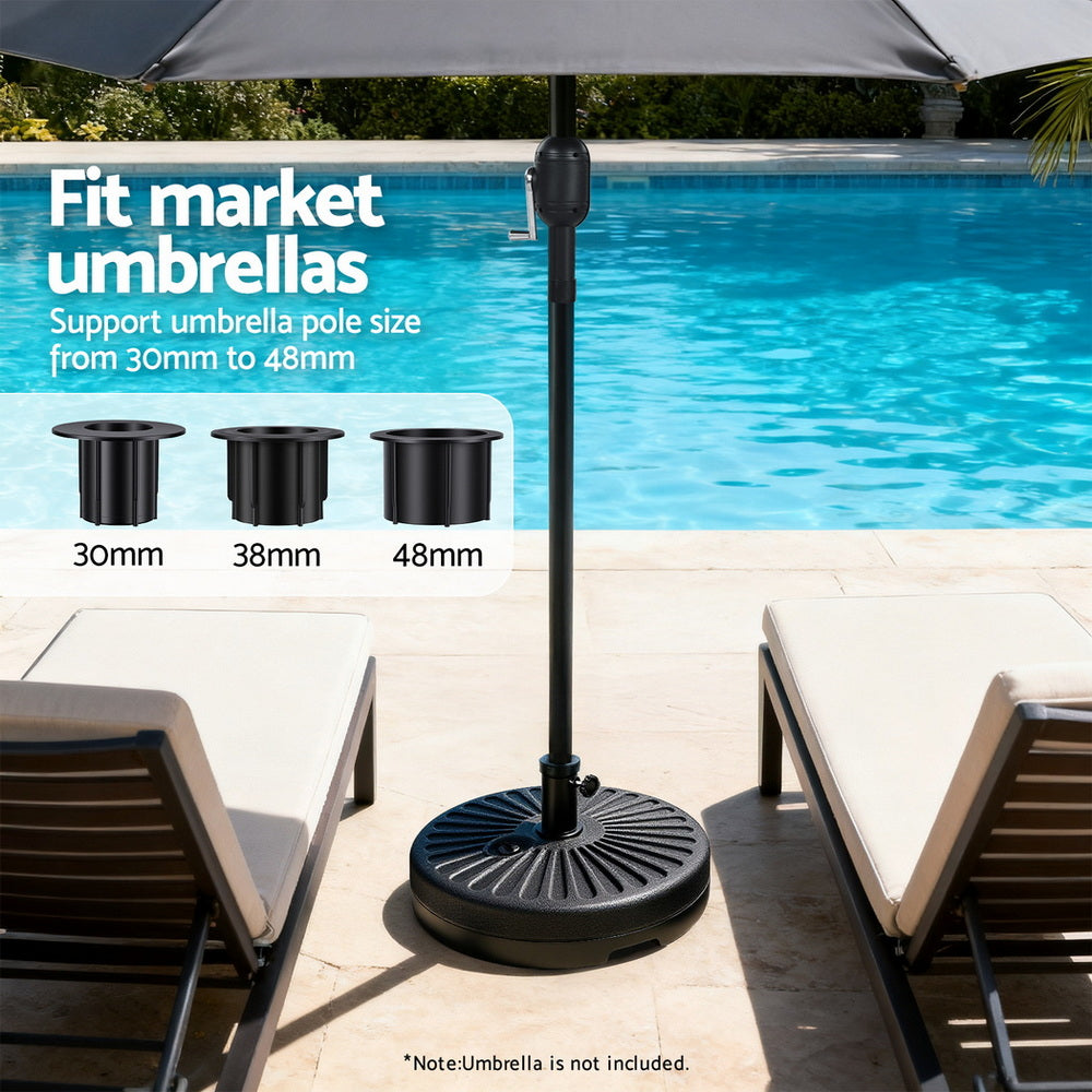 Umbrella Base Weight | Round Plastic | Pole Holder 30–48mm | Beach