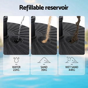 Umbrella Base Weight | Round Plastic | Pole Holder 30–48mm | Beach