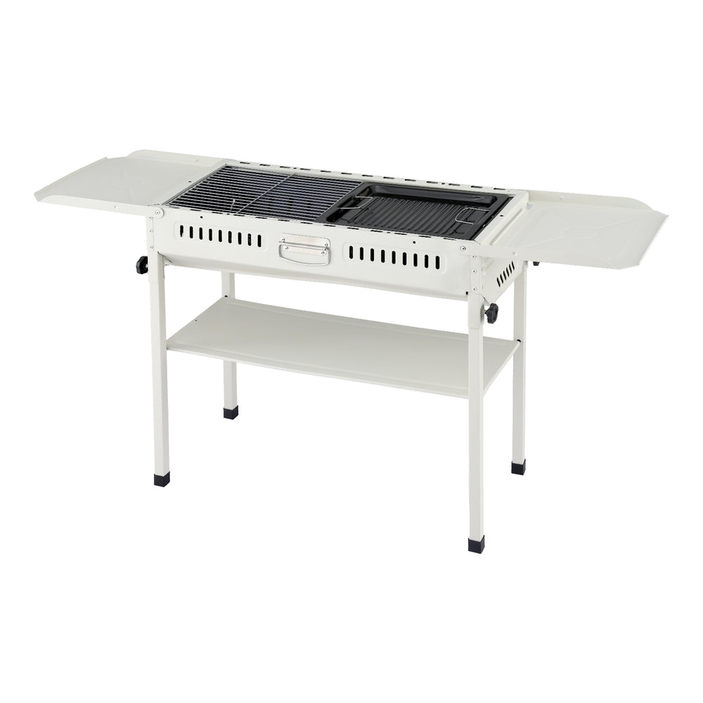 Portable BBQ Grill Set | Stainless Steel Racks + Pans | Outdoor Cooking