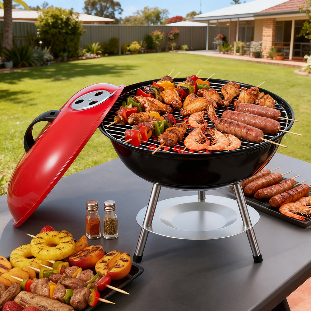 Portable Charcoal BBQ Grill | With Lid | Camping Outdoor