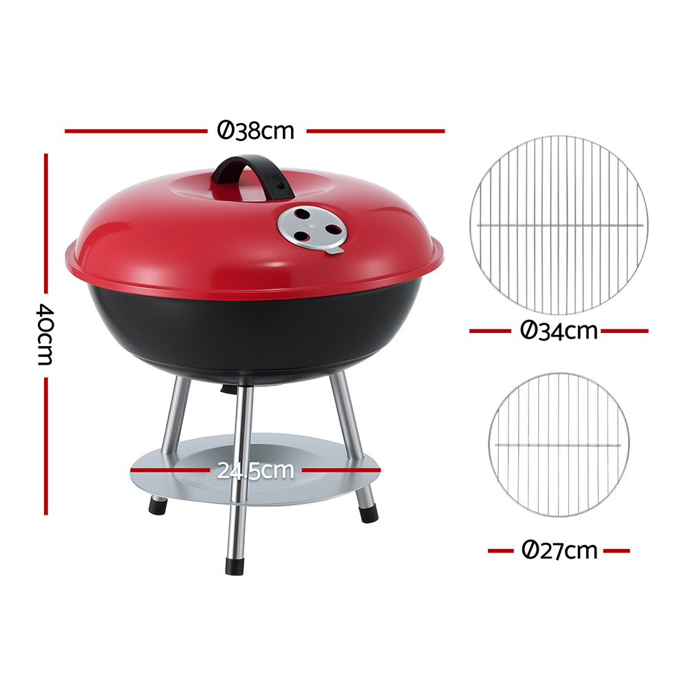 Portable Charcoal BBQ Grill | With Lid | Camping Outdoor