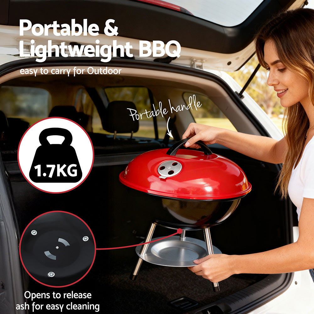 Portable Charcoal BBQ Grill | With Lid | Camping Outdoor