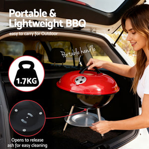 Portable Charcoal BBQ Grill | With Lid | Camping Outdoor