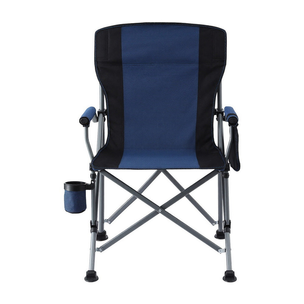 Folding Camping Chair | Lightweight Outdoor Seat | 120kg Capacity | Navy Blue