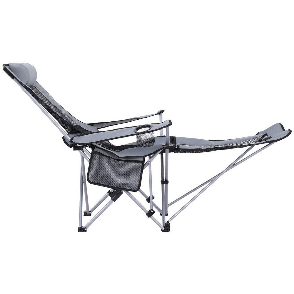 Camping Chair | Adjustable Recline | Portable Folding Outdoor Chair | Grey