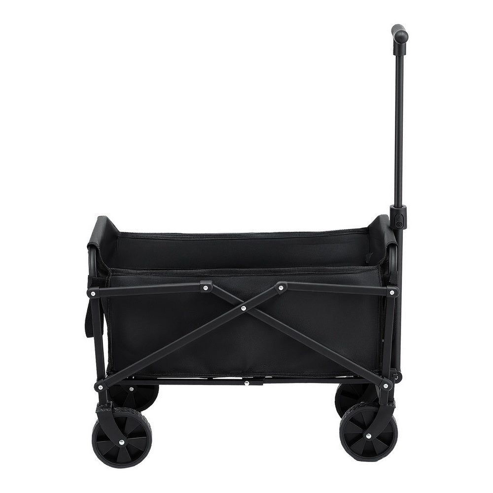 Folding Garden Cart | Camping Wagon Trolley | Outdoor Beach | Black