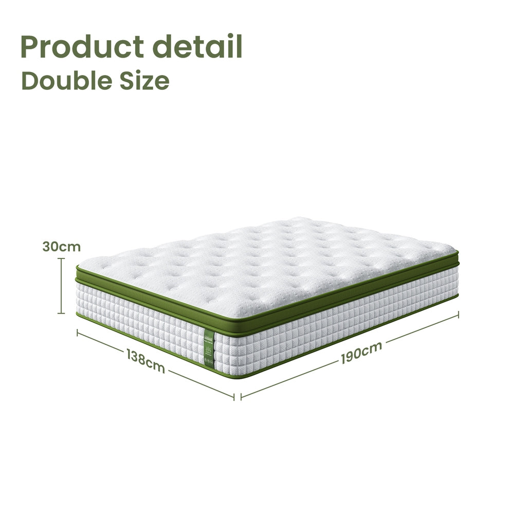 30cm Hybrid Mattress | Double | Cooling Gel Memory Foam | 5-Zone Pocket Spring