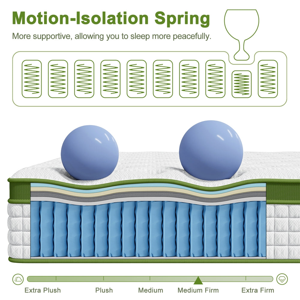 30cm Hybrid Mattress | Queen | Cooling Gel Memory Foam | 5-Zone Pocket Spring