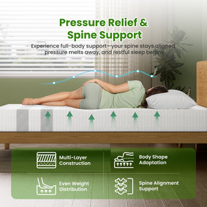 25cm Queen Reversible Gel Memory Foam Mattress BedStory Medium & Firm