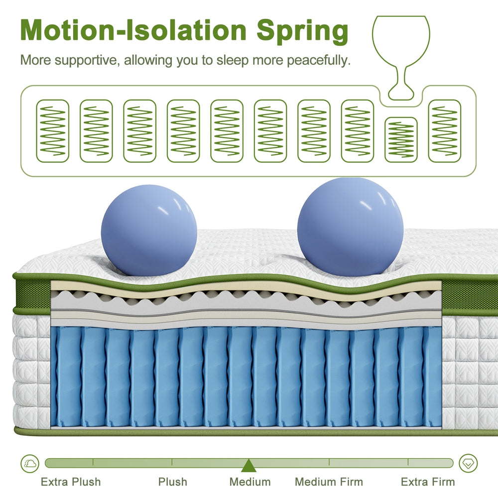 34cm Latex Hybrid Mattress | King | Medium Firm | 5-Zone Pocket Spring