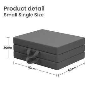 10cm | 3-Fold Folding Foam Mattress | Small Single 180x70cm | Washable Cover