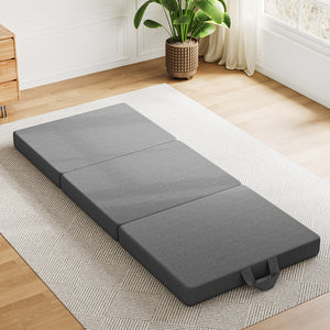 10cm | 3-Fold Folding Foam Mattress | Small Single 180x70cm | Washable Cover