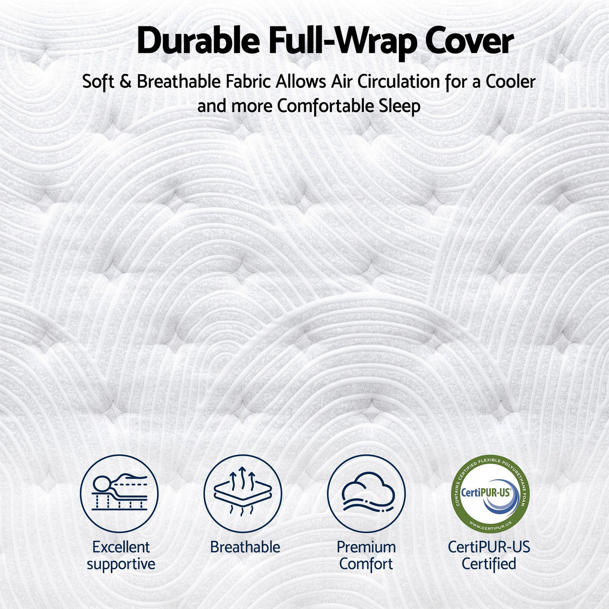 RoomSense Double Mattress, 34cm Thick Medium Firm Hybrid Mattress for Back Pain Relief, Tencel Cooling Pocket Spring Mattress Double Size in a Box