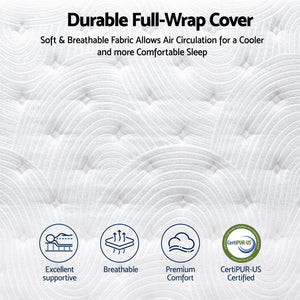 RoomSense King Single Mattress, 34cm Thick Medium Firm Hybrid Mattress for Back Pain Relief, Tencel Cooling Pocket Spring Mattress King Single Size in a Box
