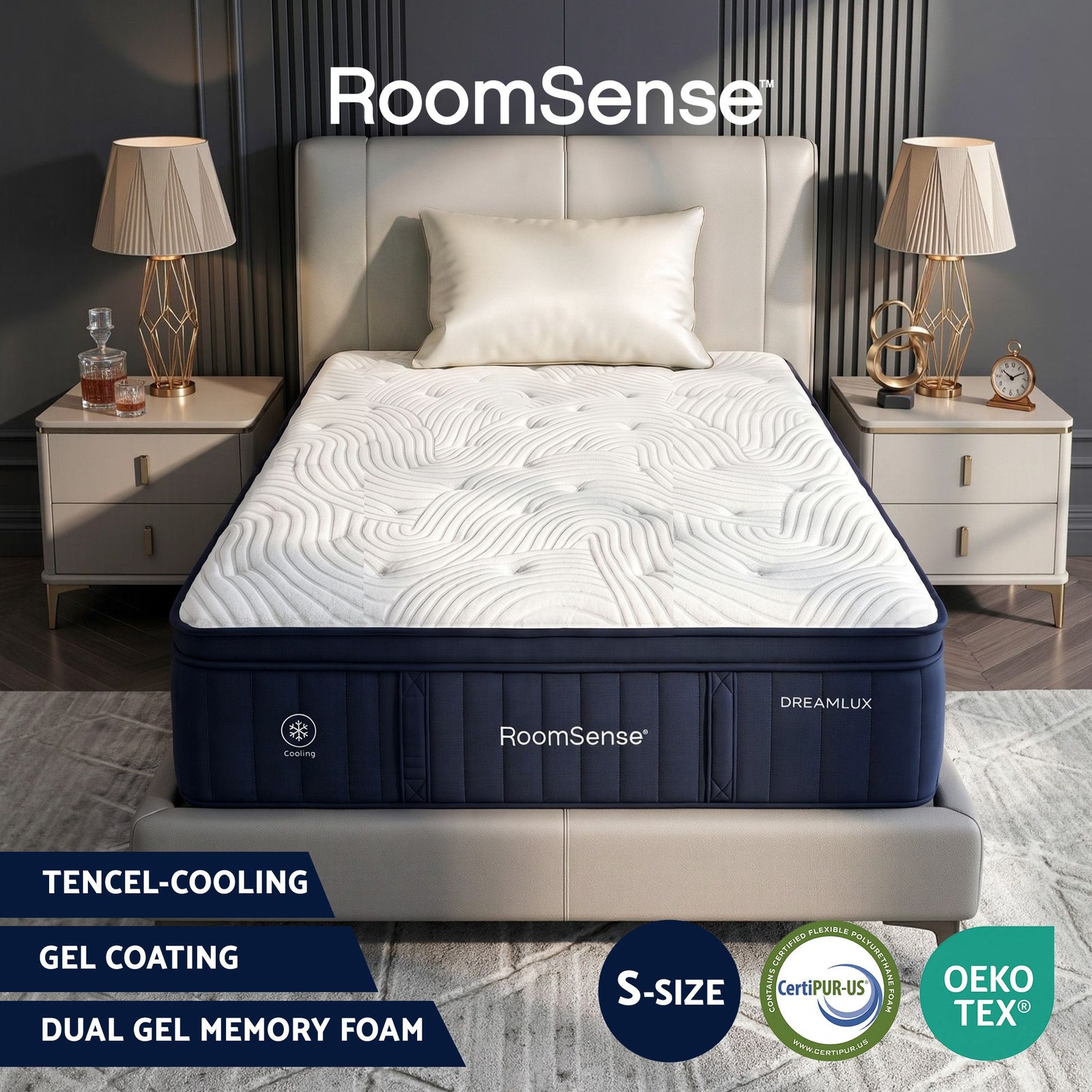 Cooling Hybrid Mattress | Single | 34cm Medium Firm Pocket Spring
