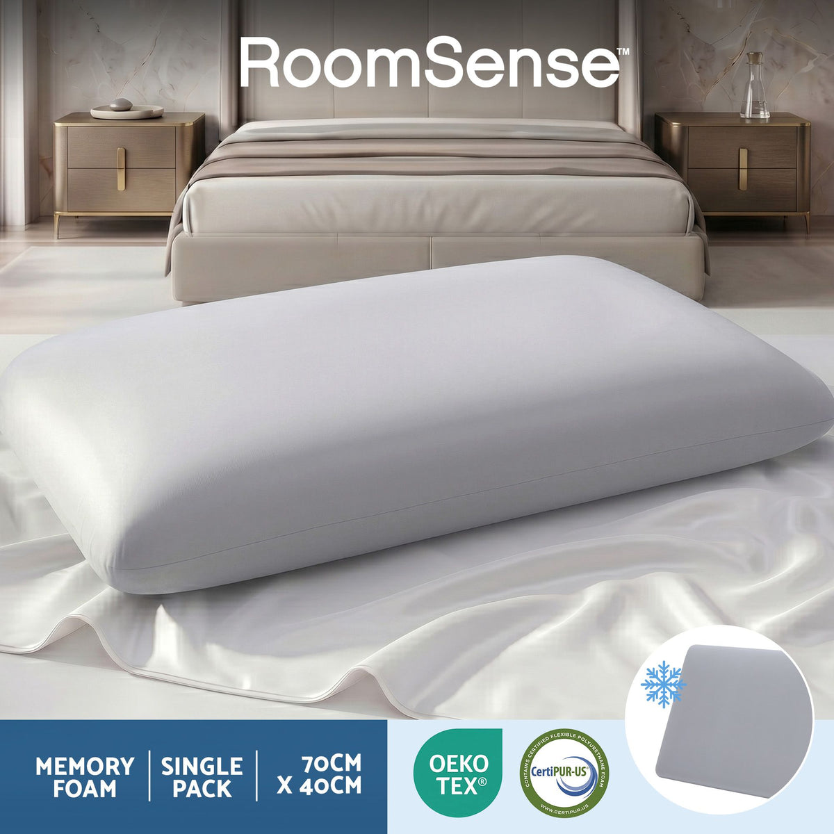 Cooling Memory Foam Pillow | Solid Core Side Sleeper Pillow
