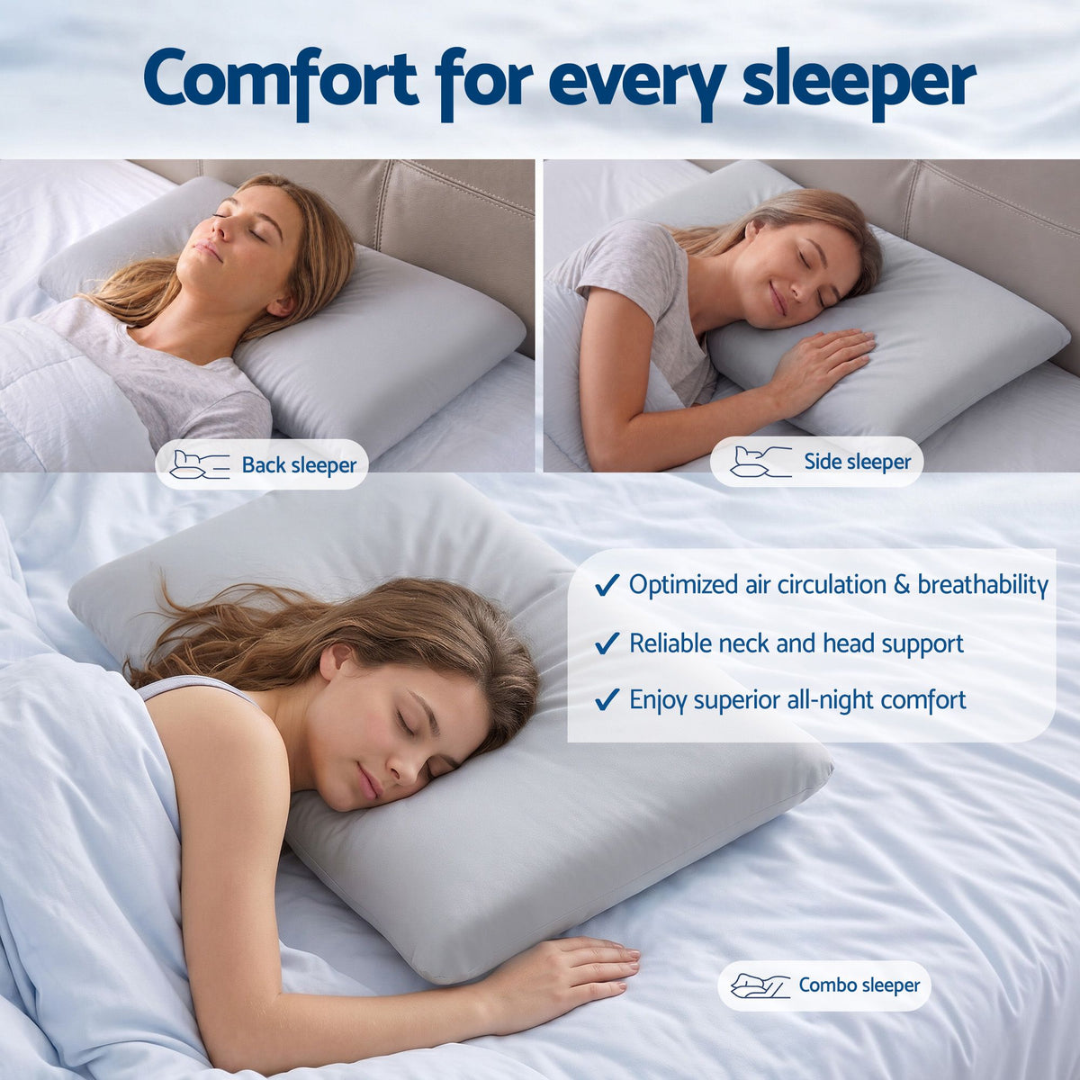 Cooling Memory Foam Pillow | Solid Core Side Sleeper Pillow