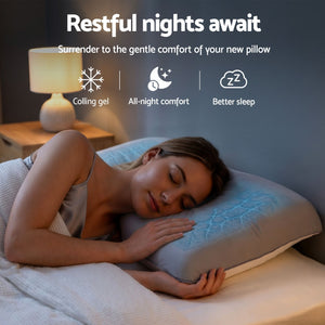 Cooling Memory Foam Pillow | Dual-Sided Queen Size Pillow