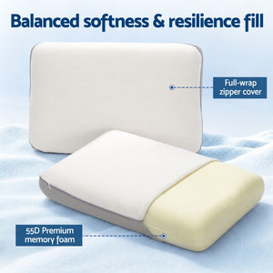 Cooling Memory Foam Pillow | Dual-Sided Queen Size Pillow