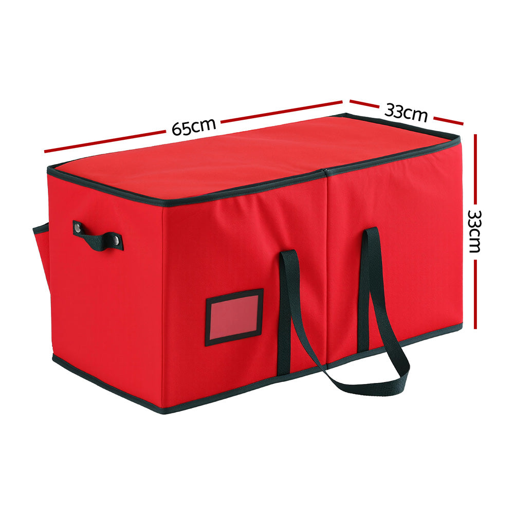 Christmas Bauble Storage Box | 128 Slot Ornament Container | Xmas Decoration Organiser