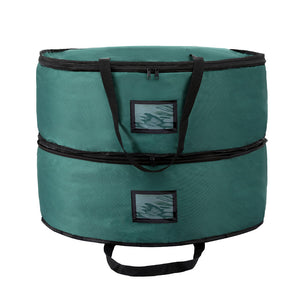 Christmas Wreath Storage Bag | 2-Tier Ornament Holder | Fits 60cm Wreath | Xmas Organiser