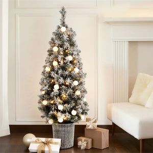 Christmas Tree | 1.2M | Potted Snowy Xmas Tree | Indoor Outdoor Decor