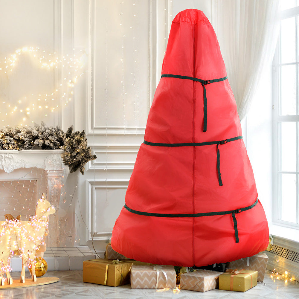 Christmas Tree Storage Bag | Fits Trees up to 8ft | Zip Closure | Red Xmas Bag