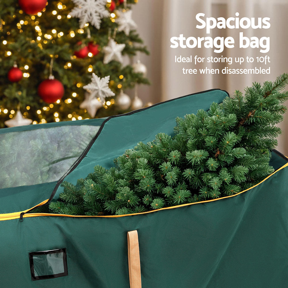 Christmas Tree Storage Bag | Fits Trees up to 10ft | Visible Handle & Wheels | Green