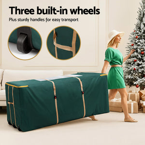 Christmas Tree Storage Bag | Fits Trees up to 10ft | Visible Handle & Wheels | Green