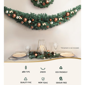 Christmas Garland | 2.1M | Xmas Decorations | Green Wedding Party