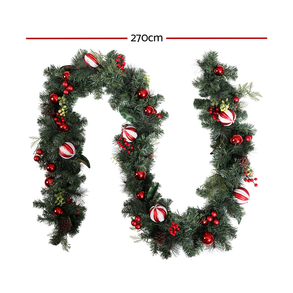 Christmas Garland | 2.7M | with Decorations | Xmas Wedding Party