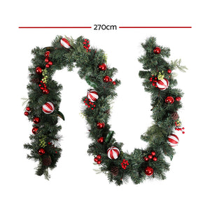Christmas Garland | 2.7M | with Decorations | Xmas Wedding Party