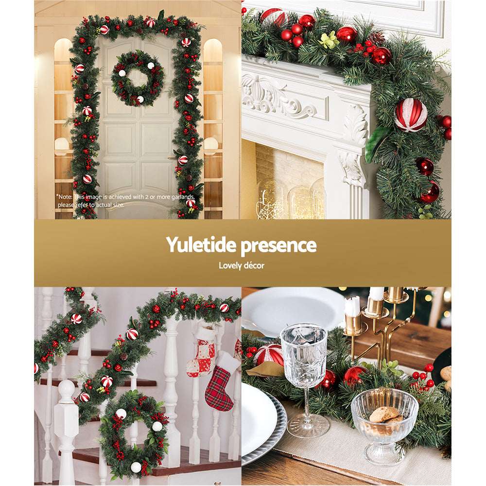 Christmas Garland | 2.7M | with Decorations | Xmas Wedding Party