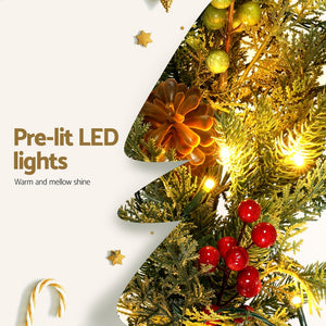 3m Pre-Lit Christmas Garland | LED Lights | Pine Cones | Green Xmas Decoration
