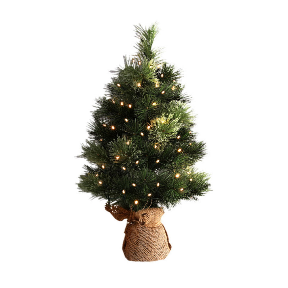 Christmas Tree 60cm | Mini Tabletop LED Tree | 8 Light Modes & Timer