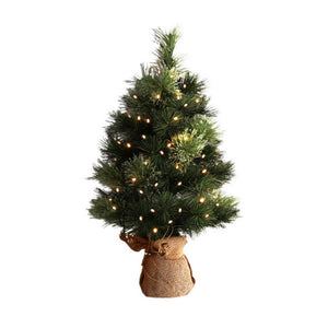 Christmas Tree 60cm | Mini Tabletop LED Tree | 8 Light Modes & Timer