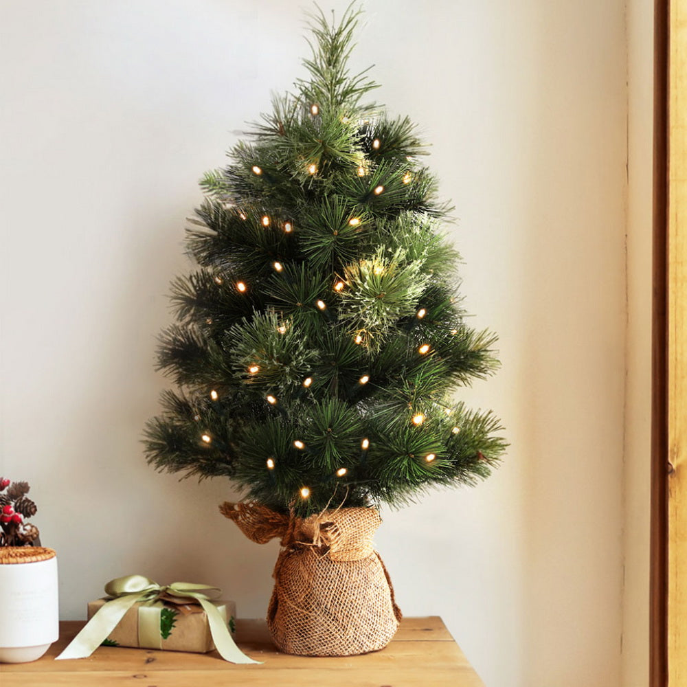 Christmas Tree 60cm | Mini Tabletop LED Tree | 8 Light Modes & Timer