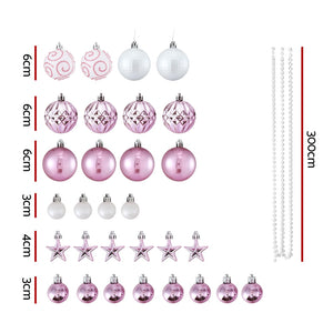 Christmas Tree Decoration Set | 33pcs Baubles & Ornaments | Pink Party & Holiday Decor