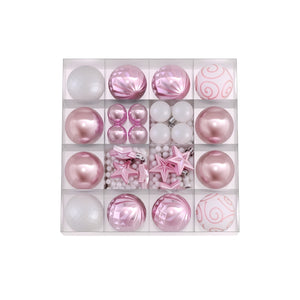 Christmas Tree Decoration Set | 33pcs Baubles & Ornaments | Pink Party & Holiday Decor