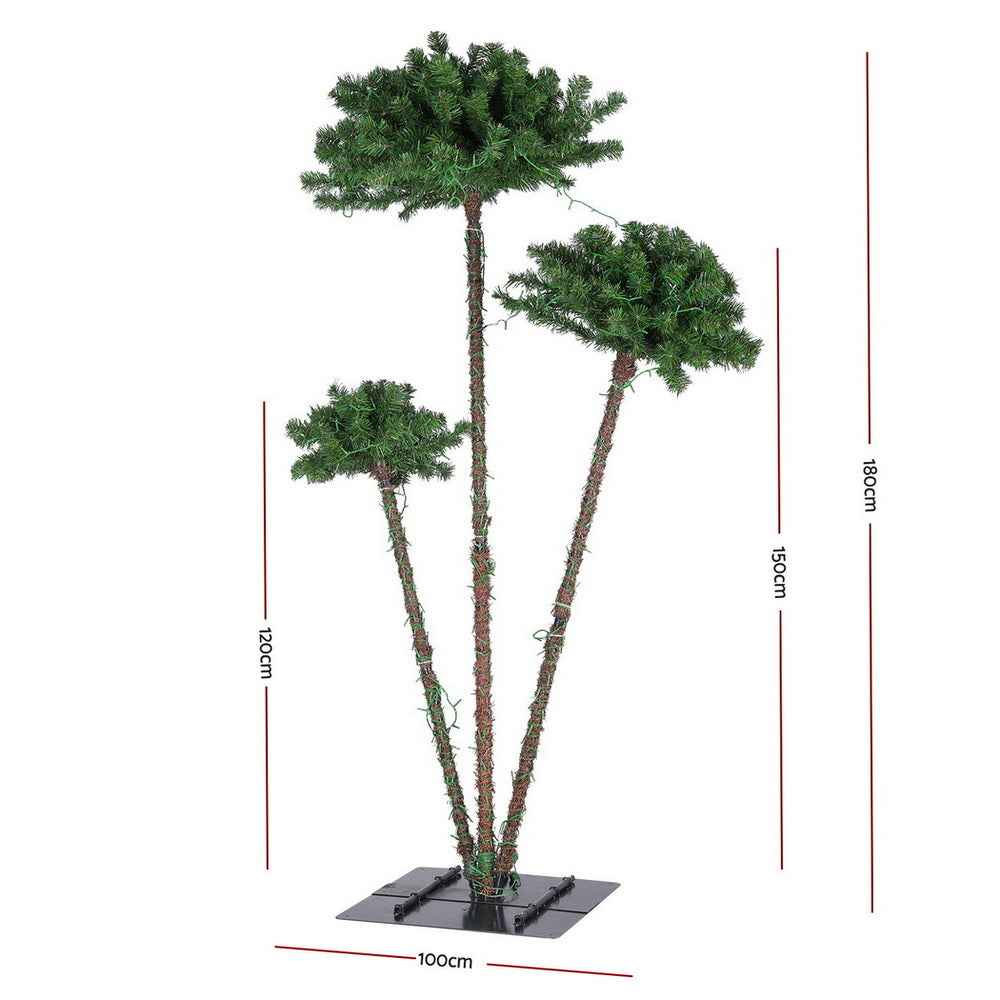 Christmas Palm Tree 3-in-1 | LED Light-Up Xmas Decoration | 1.2m, 1.5m & 1.8m Heights