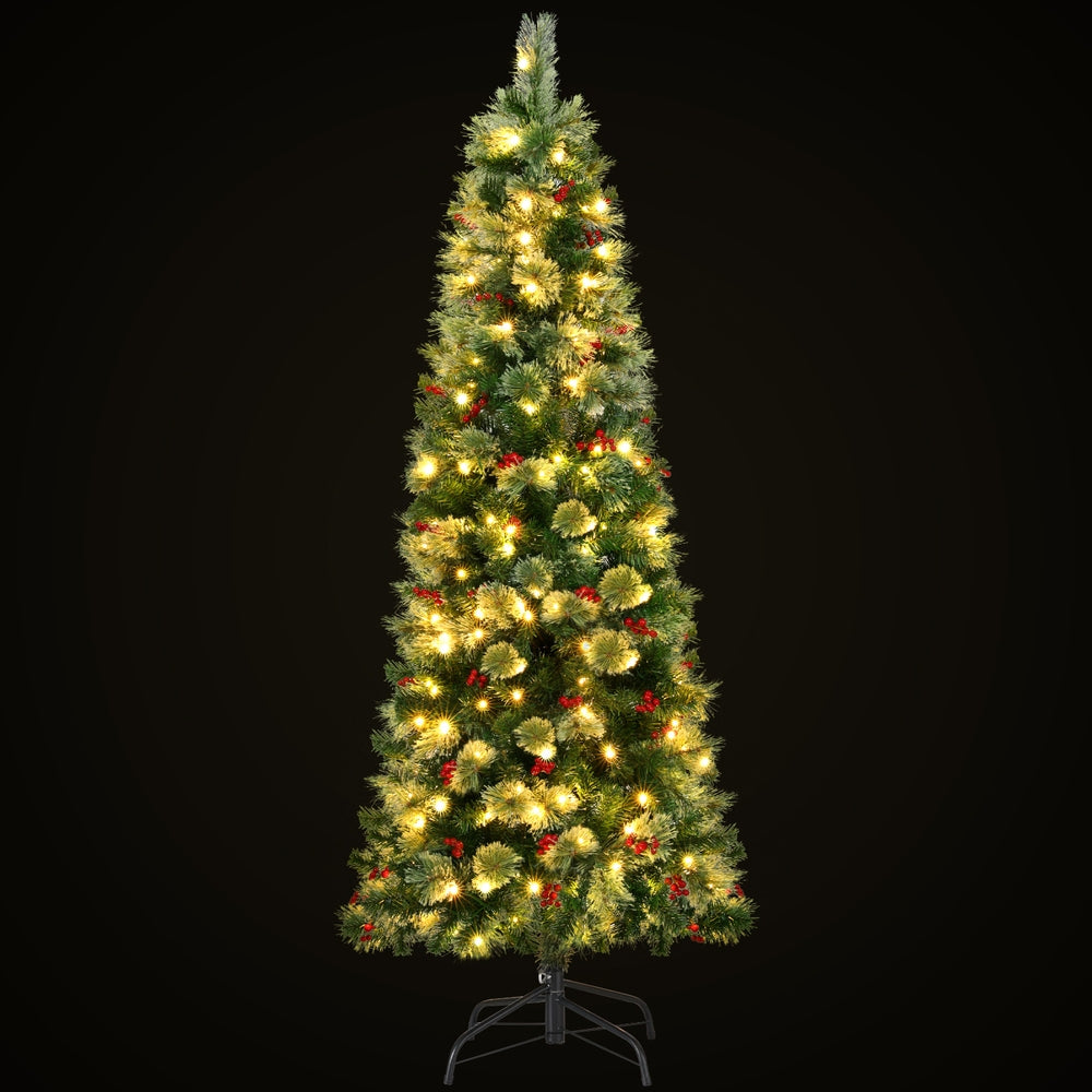 Christmas Tree 1.8m | LED Party Tree | Red Berry Decoration | Holiday Display