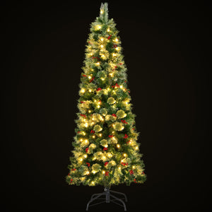 Christmas Tree 1.8m | LED Party Tree | Red Berry Decoration | Holiday Display