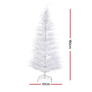 Snowy LED Christmas Tree 1.8m | 8 Modes | Multi-Colour Lights | Winter Theme