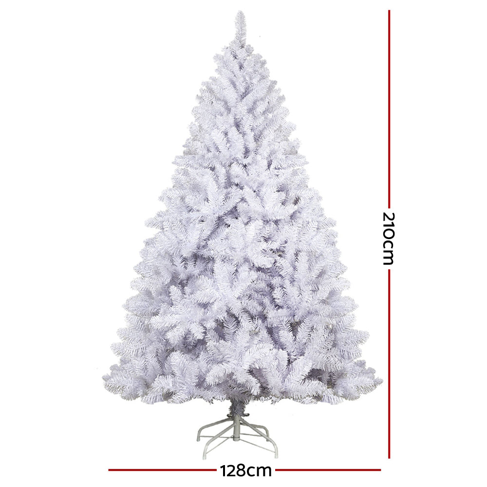 Christmas Tree | 2.1M | 1000 White Tips | Xmas Tree Decorations
