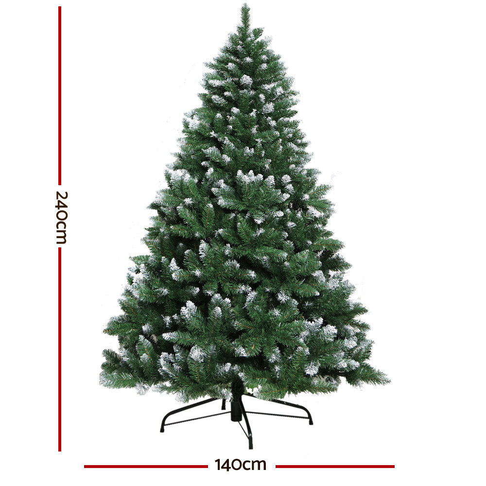 Christmas Tree | 2.4M | Snowy Xmas Tree Decoration | 1225 Tips