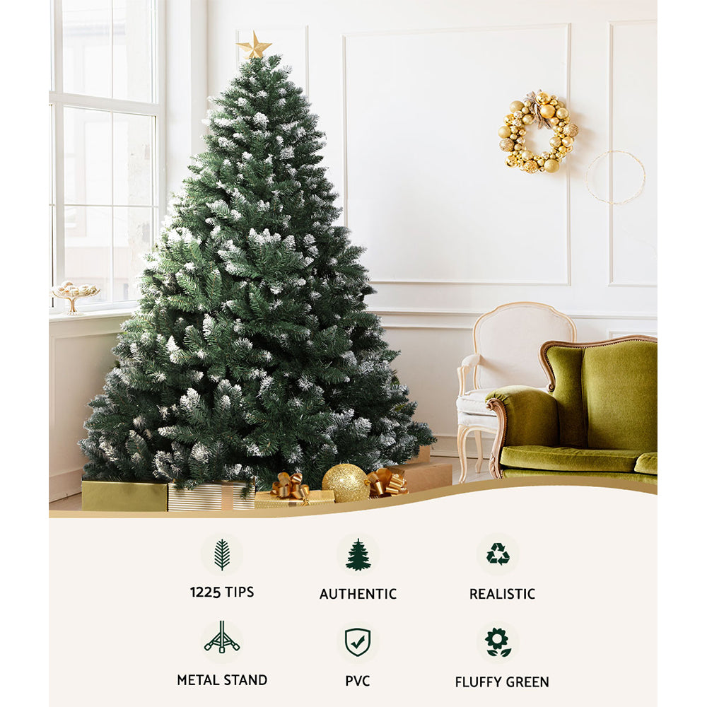 Christmas Tree | 2.4M | Snowy Xmas Tree Decoration | 1225 Tips
