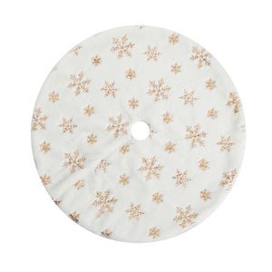 Jingle Jollys Christmas Tree Skirt 90cm Snowflake Ornaments Xmas Decorations