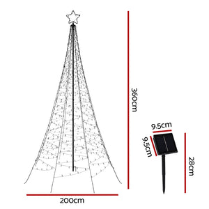Christmas Tree | 3.6M | 800 LED | Solar Net Lights |  | Outdoor Xmas Lighting