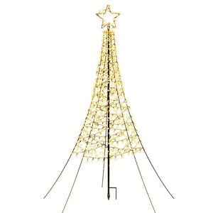 Solar Christmas Tree 2.1m | 320 LED Net Lights | Outdoor Xmas Decoration